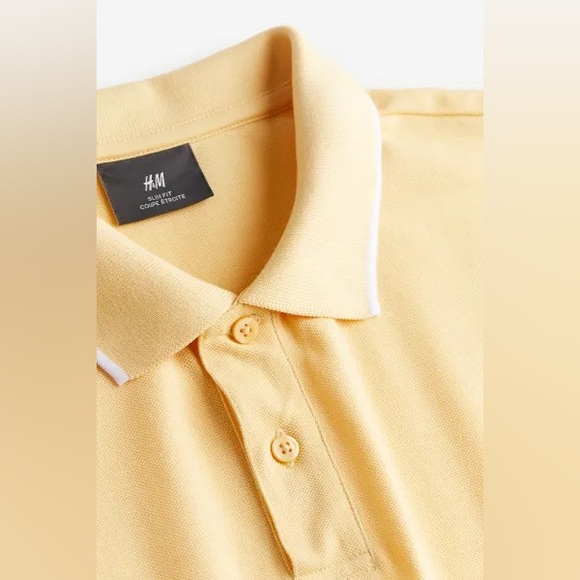 H&M Men’s Slim Fit Cotton Polo Shirt NWOT - Picture 2 of 7